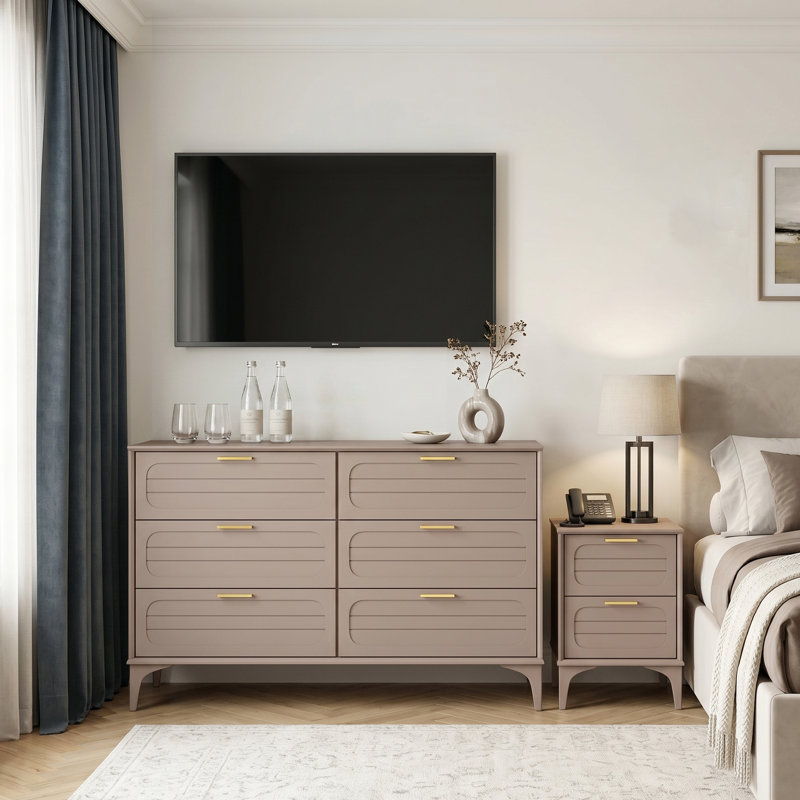 HARRINGTON Piece Bedroom Set, Warm Nude