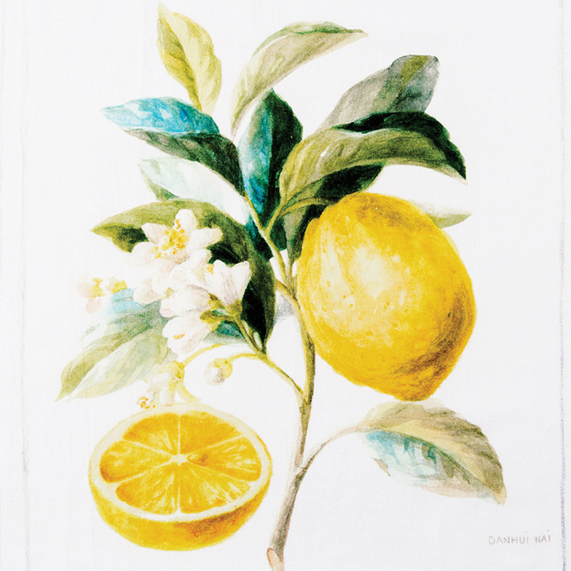 Serviette de cuisine en coton à imprimé citron
