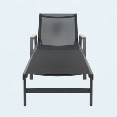 Chaise longue d'extérieur en aluminium avec filet réglable en aluminium 5 positions