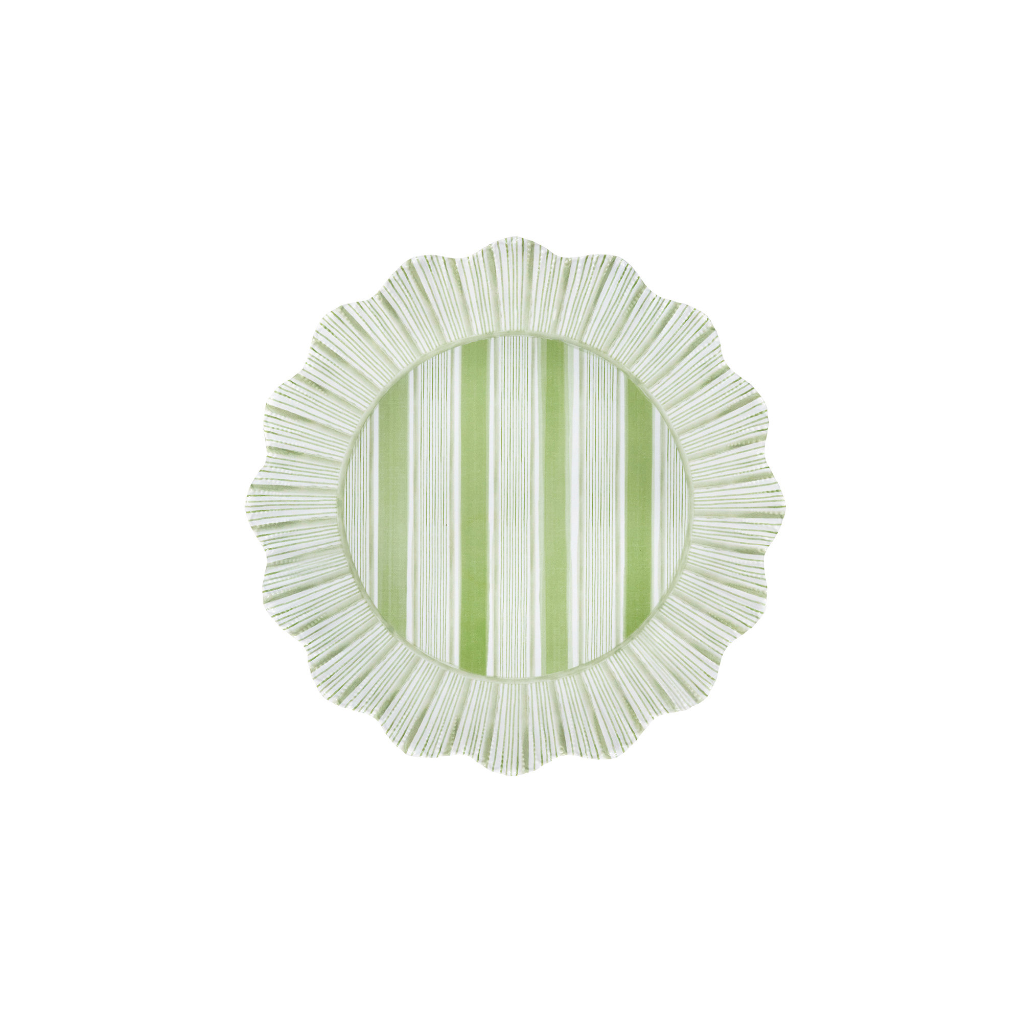 Cabana Stripe Melamine Dinner Plates, Seagrass/Ocean/Sunshine/Coral