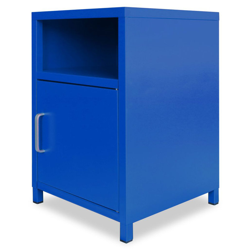 Wilderen 35cm W Metal Bedside Table, Blue