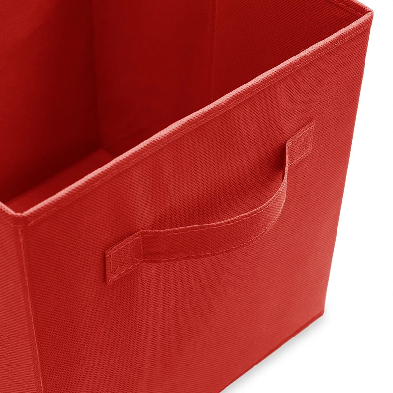 Collapsible Fabric Cubes, 11" Storage Bins (Set of 12), Red