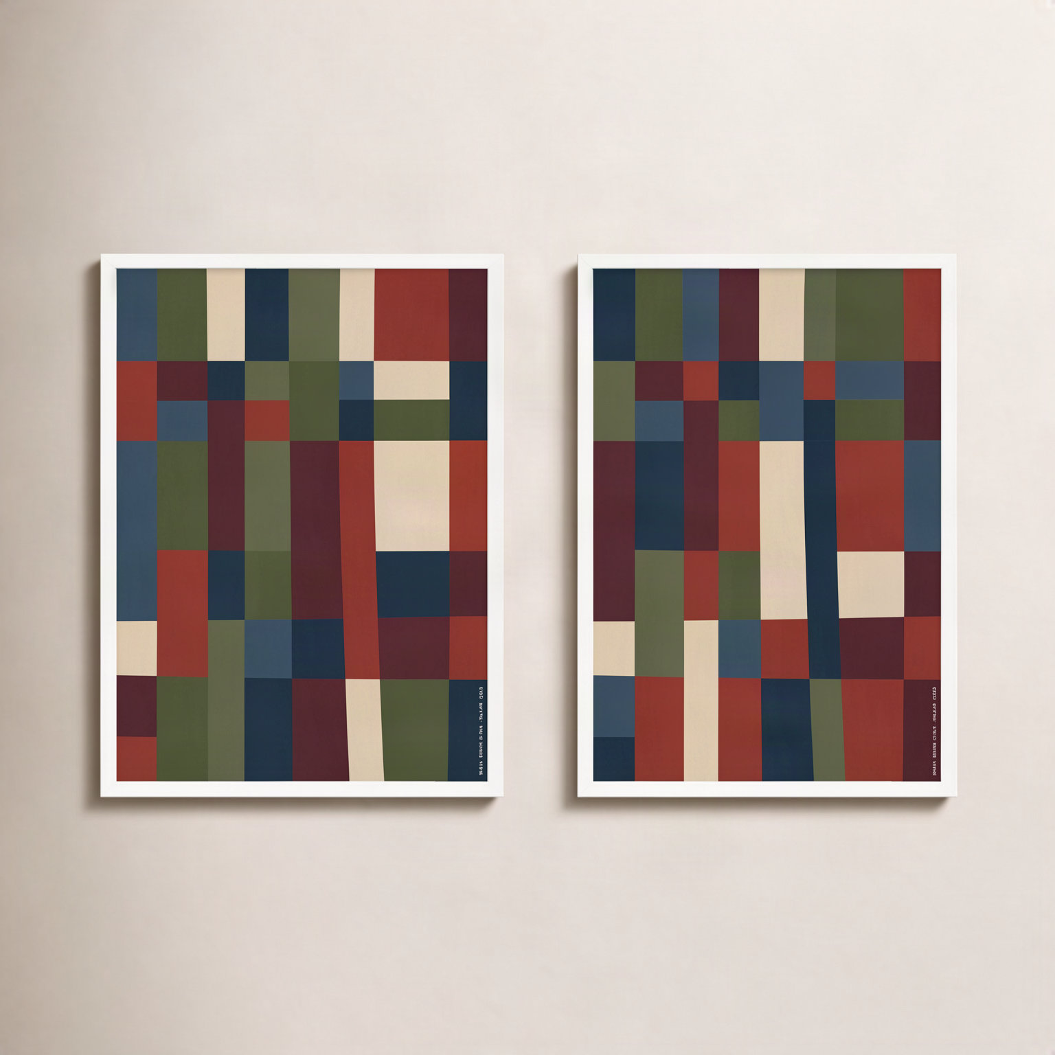 Fragmented Spectrum 2-Piece Print Set, White Framed, 30" H x 21" W