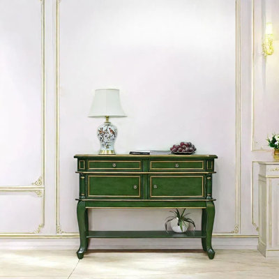 Dark Green Entryway Cabinet