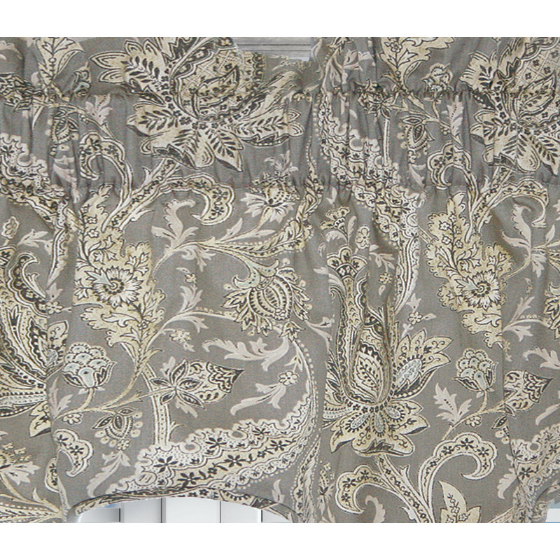 Nithin Cotton Scalloped Window Valance, Pewter