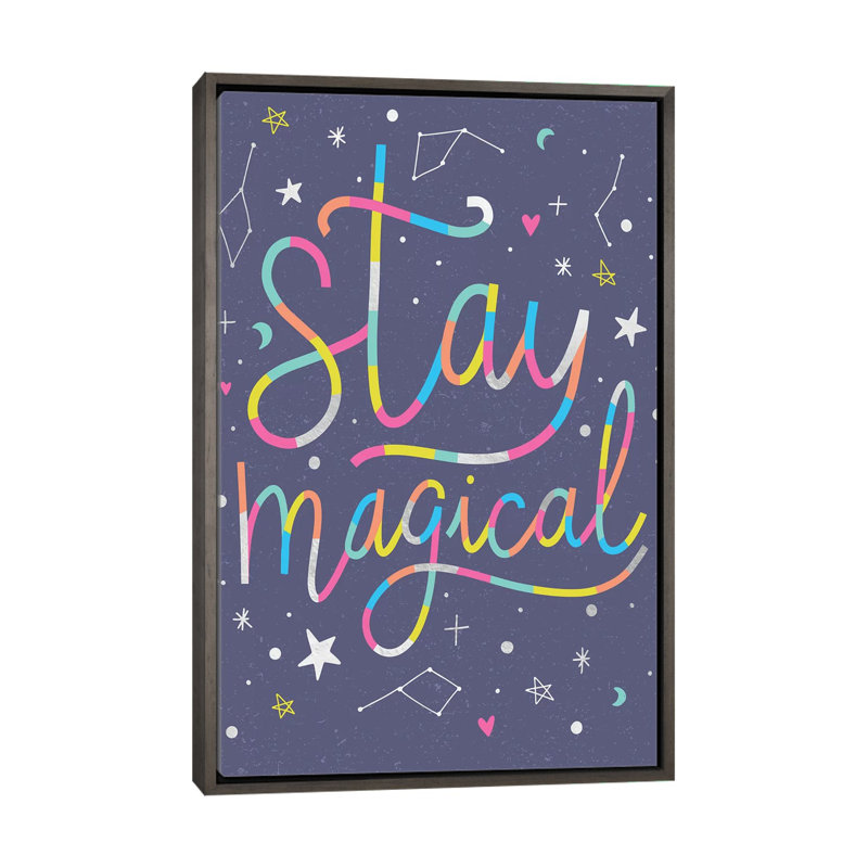 «Make Magic II» par Caroline Alfreds - impression d'art graphique, H 60 po x l 40po x P 1,5 po, Toile avec cadre en bois gris