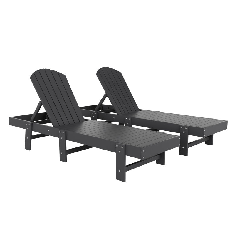 Ensemble de chaises longues inclinables 77,6 po Altura, gris