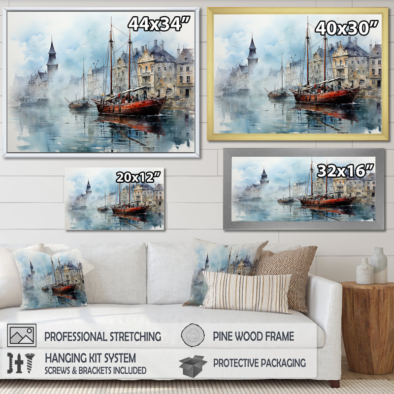 Port de Brest I, Toile tendue, H 34 po x l 44 po x P 1,5 po