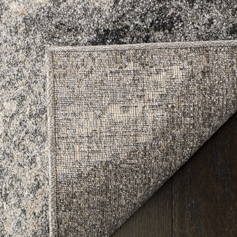Abstract Indoor Rug, Runner 2'3" x 7', Gray