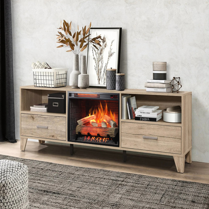 Insert Electric Fireplace With 1500W Heat & Adjustable Flame Colors 23 Inch Realistic Remote Control