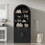 Bibliothèque arquée de 71 po avec armoire de rangement et tablettes réglables, bibliothèque autoportante noire moderne pour le bureau à domicile