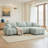110" Modular L-Shaped Sectional Sofa with Ottoman - Plush Boucle Fabric, High-Density Foam & Free-Combination Design for Living Rooms-438694072