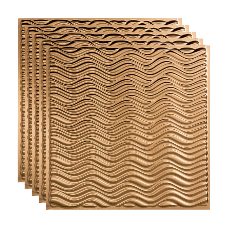 Panneau de plafond décoratif en vinyle 2 pi x 2 pi FASÄDE, Cuivre poli