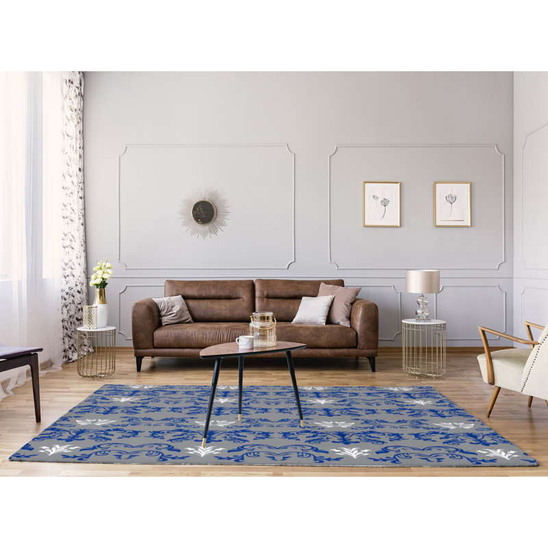Damask Indoor Rug, Rectangle 9' x 12'