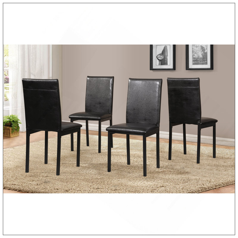 Ensemble de coin-repas en métal 5 pièces avec dessus en faux marbre stratifié Citico, Noir