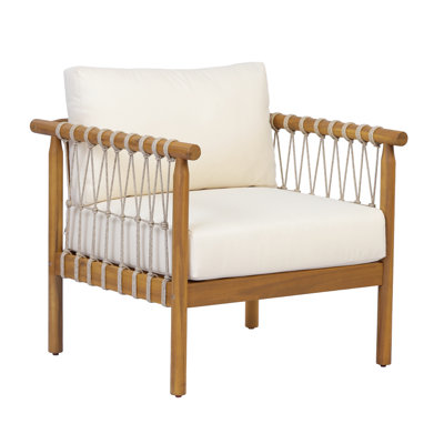 Fauteuil club en bois d'acacia