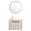 Meuble-lavabo de 24 po avec lavabo en céramique. Fixation murale en chêne blanc. Porte à fermeture en douceur pour un rangement moderne et paisible en chêne. Avec lavabo et robinet