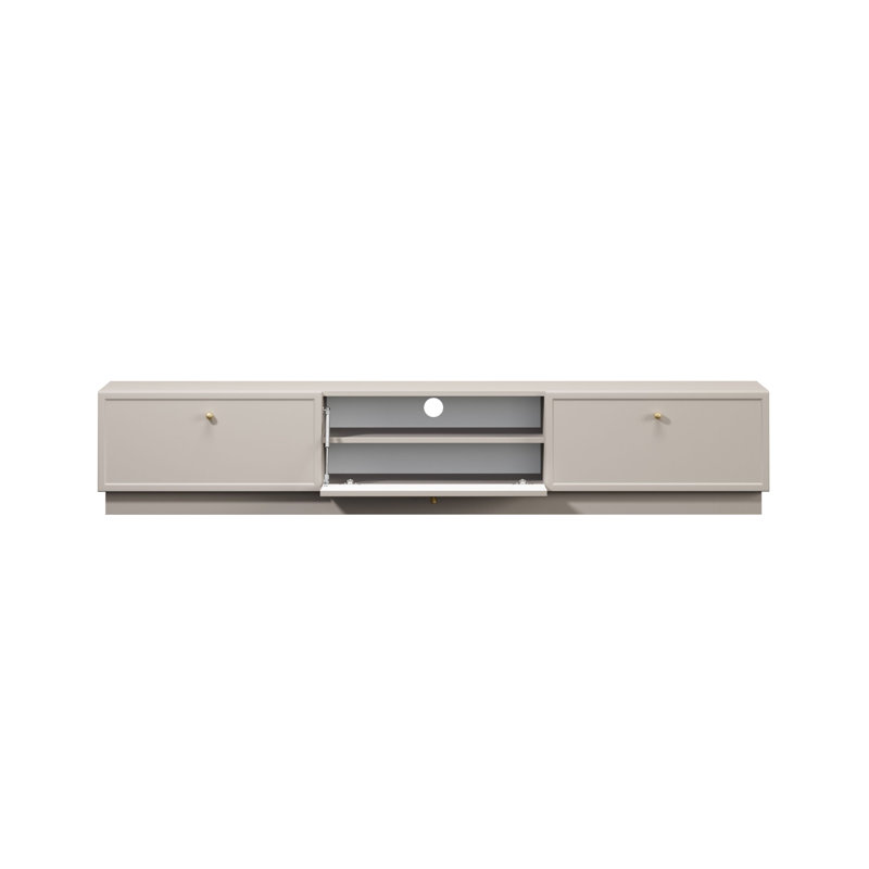 Bagga Unfinished TV Stand for TVs up to 77", Cream Beige/Gold