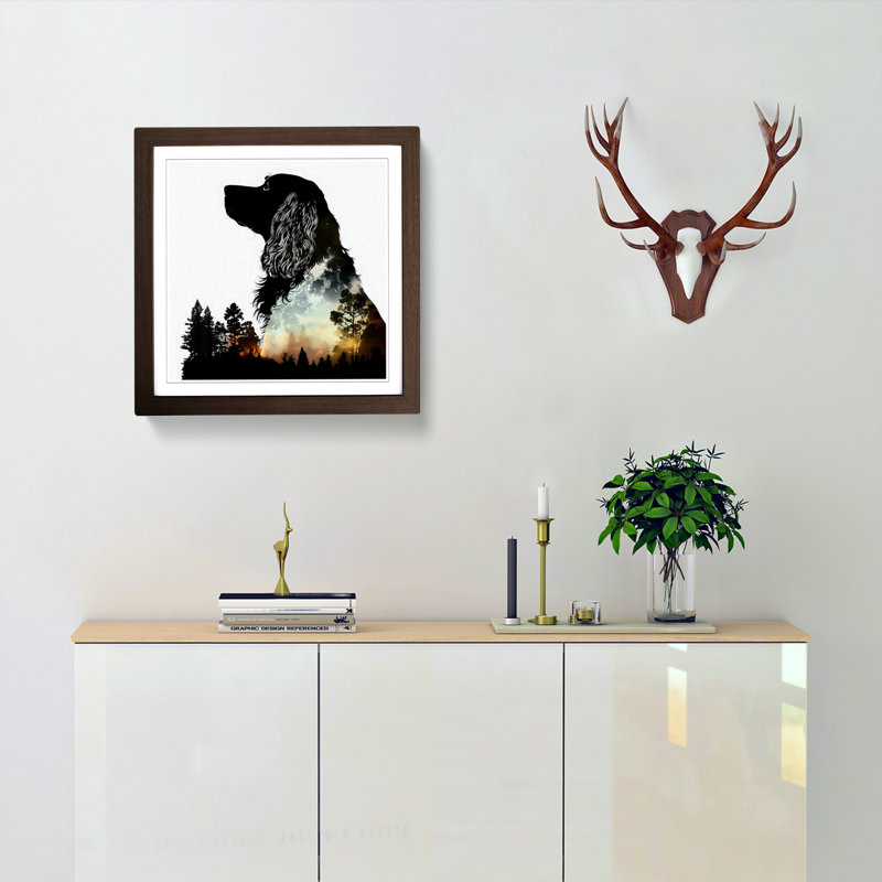 Single Picture Frame Print on Wood, Walnut