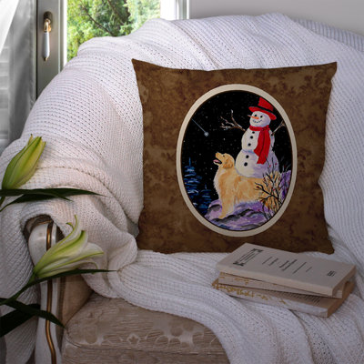 Golden Retriever Outdoor Reversible Throw Pillow