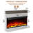 40" White Panoramic Electric Fireplace with Mantel, Extra-Wide Firebox, 9 Color Flame, Flame-Only Mode, 1500W-489025205-482014550