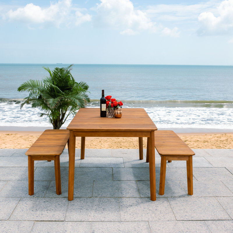 Ludovic Solid Acacia Wood Outdoor Dining Set