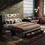UK & EU Sizes Upholstered Storage Bed With 3 Drawers, Velvet Bed Frame With Dual USB Ports & LED Headboard, Grey Velvet-121432296
