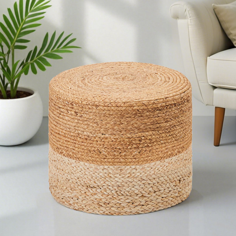 Onaway Upholstered Pouf, Natural