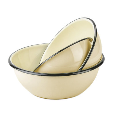 Farm Kitchen Enamel Bowl Set Of 3 (1.5L + 2.5L + 4L)