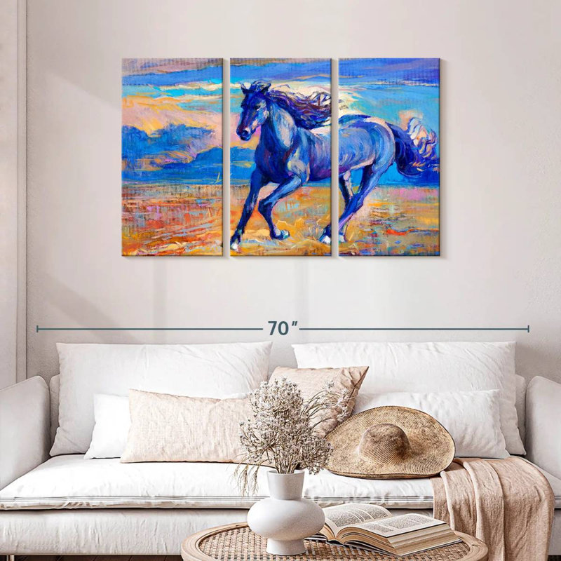 Blue Horse, 28" H x 45" W