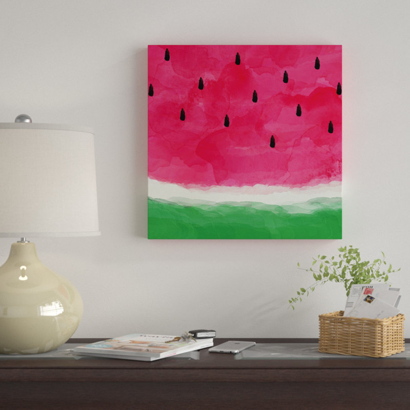 «Watermelon Abstract» par Orara Studio, impression sur toile, H 26 po x l 26 po x P 1,5 po, Toile tendue, Pas de tapis