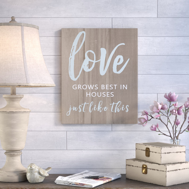 «Love Grows», reproduction d'art textuel sur toile, H 24 po x l 20 po, Toile tendue