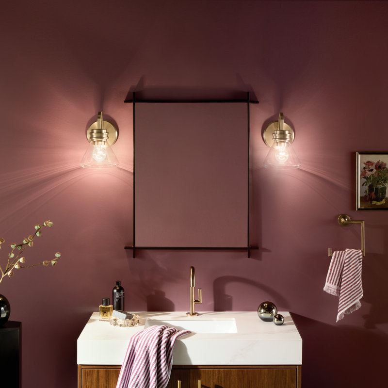 9.5" 1-Light Wall Sconce with Clear Glass, Bronze