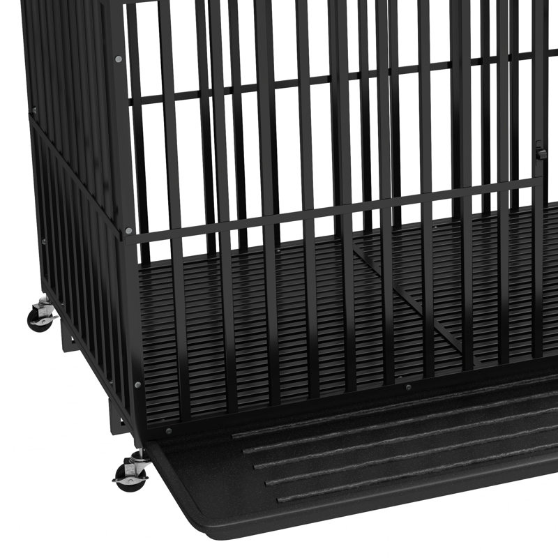 Mobilier de cage robuste pour chien sur roulettes, H 32,3 po x l 47,2 po x P 29,5 po
