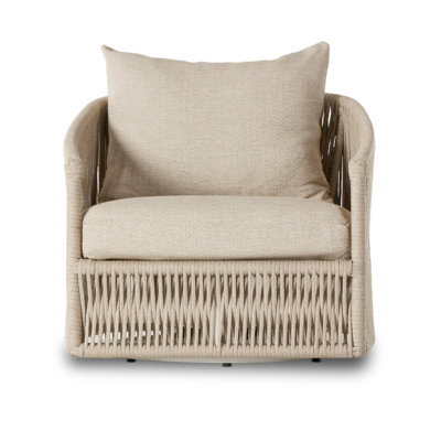 Chaise de patio pivotante avec coussins Nashira