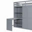 Lit mezzanine double avec garde-robe, bureau et tablettes intégrés pour une efficacité et une organisation optimales-991406701