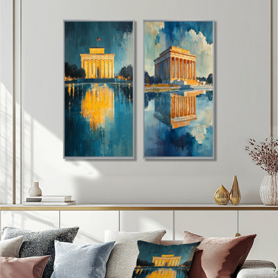 Lincoln Memorial Reflections Of Freedom I - Architecture Wall Art 2 Panels