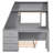 Twin Over Full Bunk Bed With Desk, Trundle, 3 Drawers & Shelf - Gray Featuring Trundle And Storage-661135217