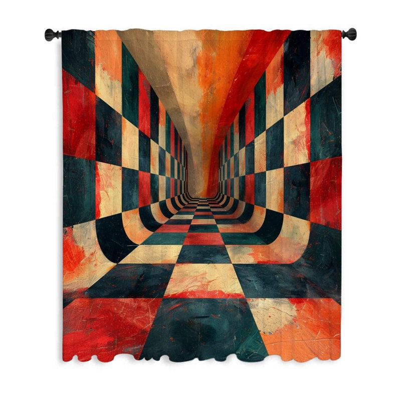 D Art Abstract Blackout Filters Out A Lot Of Light Curtain Single Panel, 53" W x 99" L