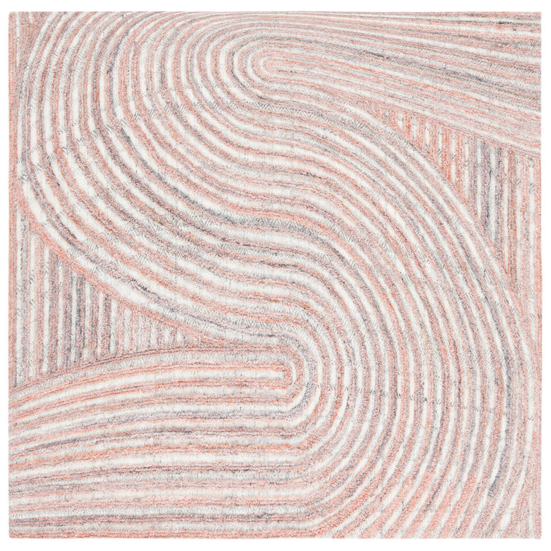 Stalnaker Hand Tufted Performance Abstract Rug, Square 6'