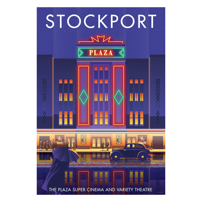 Stockport Plaza by Stephen Millership - Print, 40cm H x 30cm W x 1cm D, No Frame