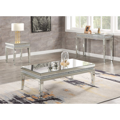 Maizie Square End Table in Mirrored