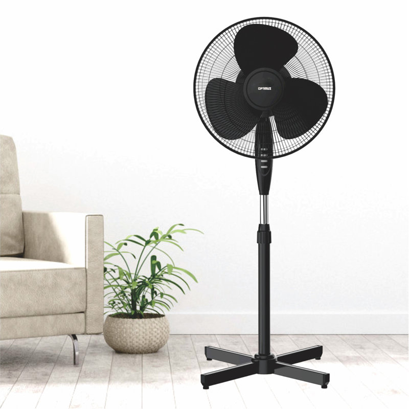 Ventilateur sur socle oscillant 16 po, noir