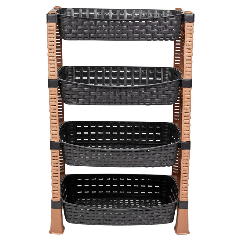 Alexande 41 cm W Storage Rack, Brown/Black