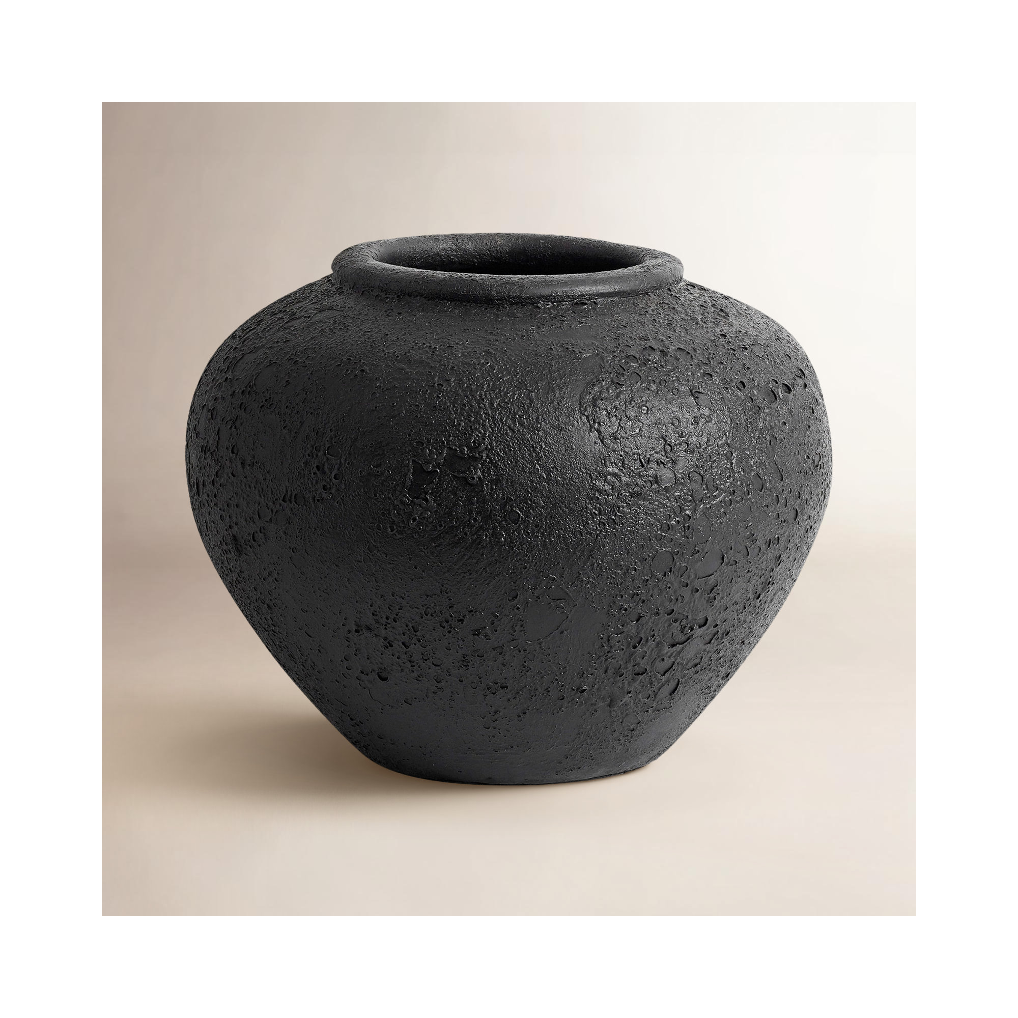Carino Terracotta Floor Vase, Dark Gray, 10.24" H x 13.39" W x 13.39" D