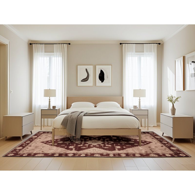Machine Washable Overdyed Black Area Rug, Rectangle 5' x 8'