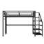 Lit mezzanine en métal avec lumières DEL et ports USB Lit avec filets en fer multifonctionnels et bureau