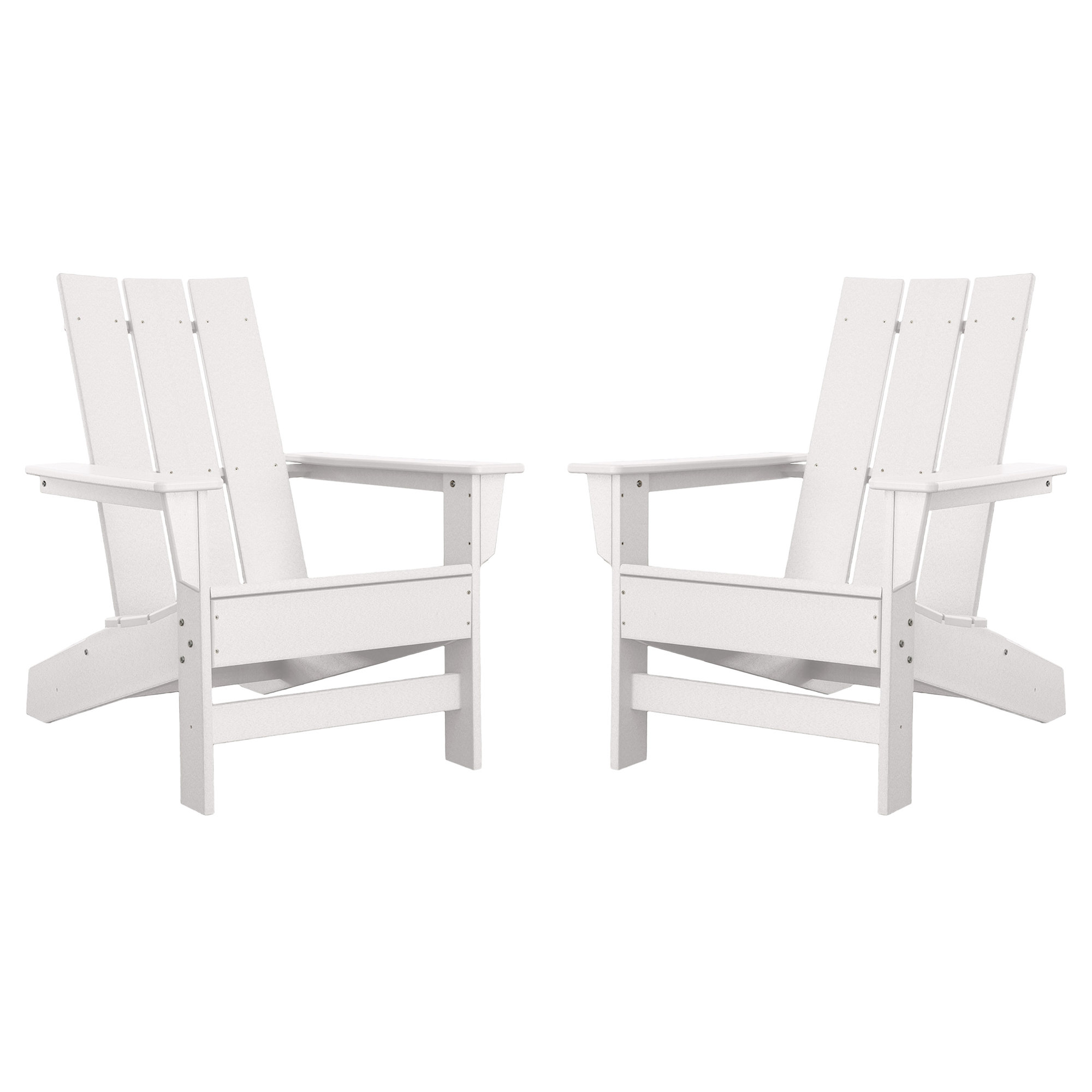 Ratcliff Plastic Adirondack Chairs (Set of 2), White