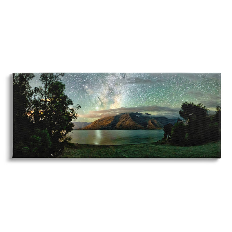 «Starry Night Sky Landscape», art mural sur toile par Lena Owens, H 20 po x l 48 po x P 1,5 po