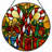 12"H Christmas Candy Stained Glass Window Panel